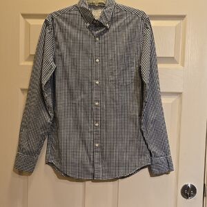 J. Crew Black and White Gingham Shirt ( Slim )